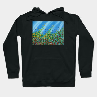 Blue and Poppies Hoodie
